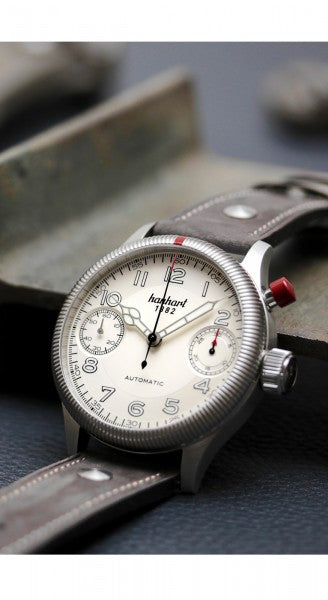 Montre Hanhart 1882 - Pioneer MonoScope Argent, lunette cannelée