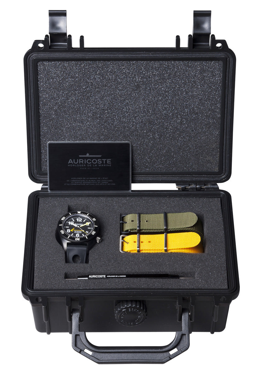 Montre Auricoste - Coffret Spirotechnique 300M Black DLC Cadran Index