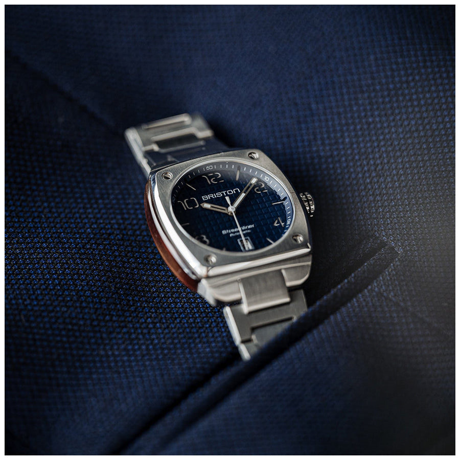 MONTRE BRISTON - STREAMLINER URBAN AUTOMATIQUE ACIER ET ACÉTATE – BLEU