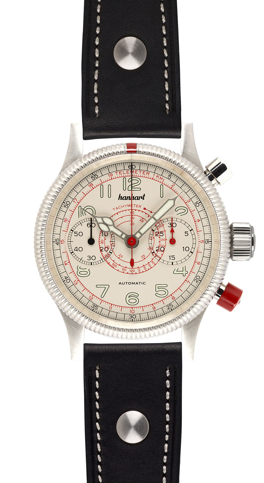 Montre Hanhart 1882 - Pioneer TachyTele couture écrue
