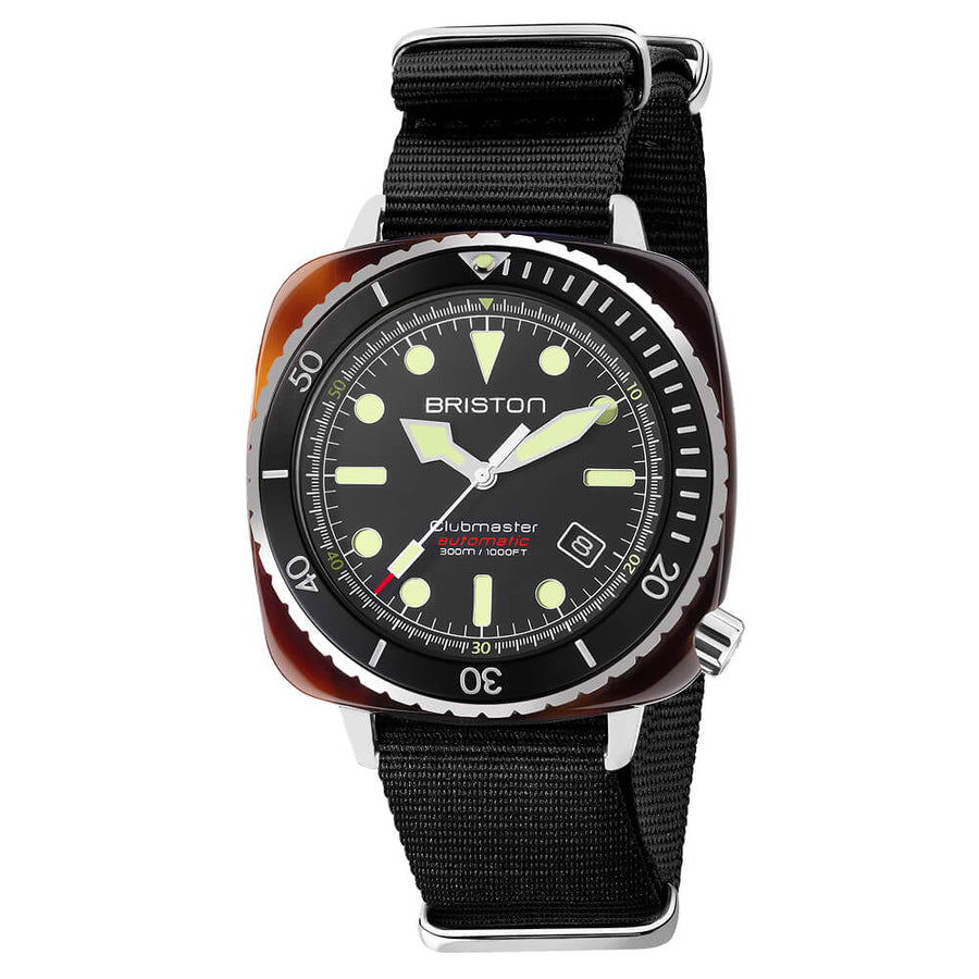 MONTRE BRISTON - CLUBMASTER DIVER PRO ACÉTATE – NOIR