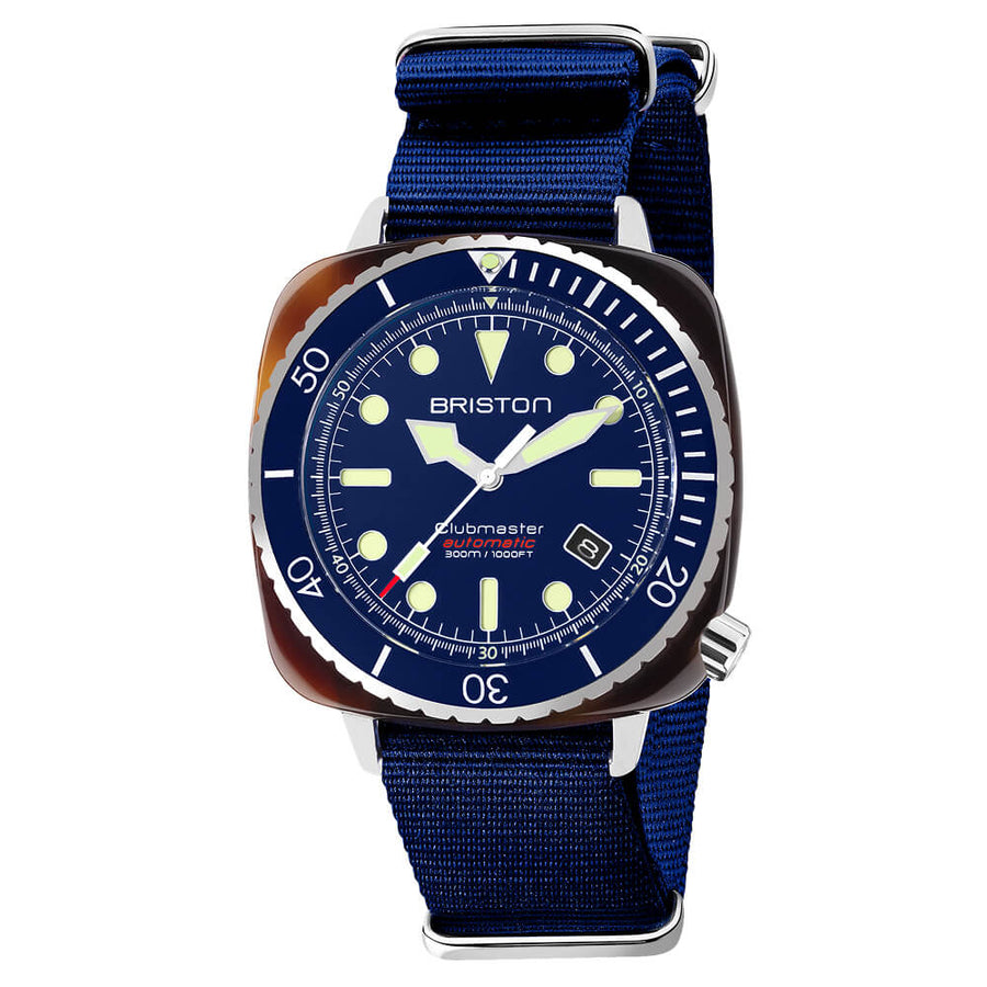 MONTRE BRISTON - CLUBMASTER DIVER PRO ACÉTATE – BLEU MARINE