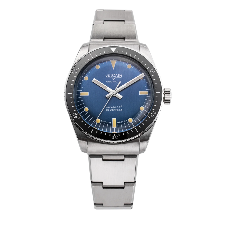 Montre Vulcain - Skindiver Nautique 38mm - Blue (metal bracelet + rubber strap included)