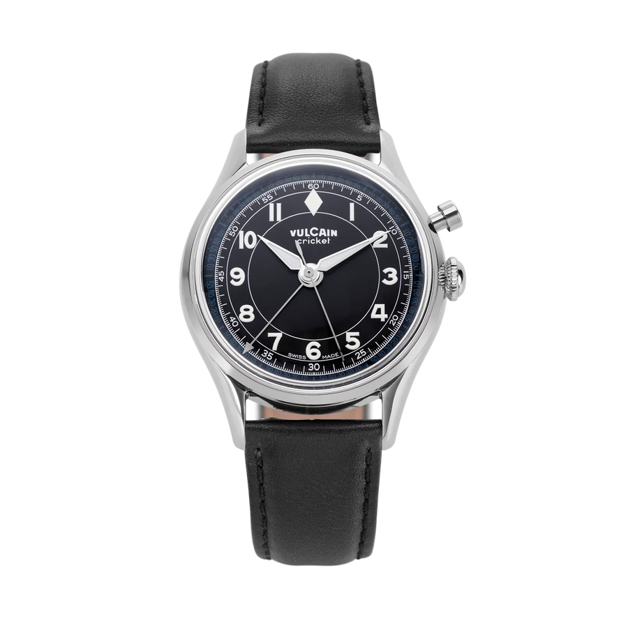 Montre Vulcain - Cricket Classique 36 mm - Black & White/Blue