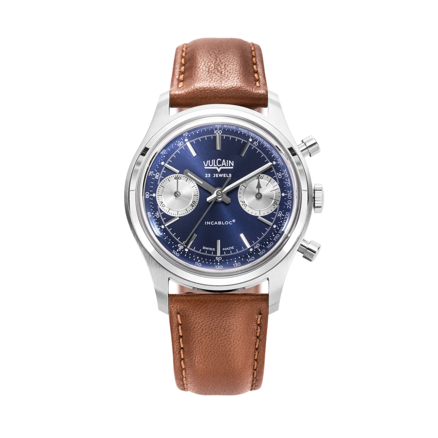 Montre Vulcain - Chronograph 70's 38mm - Blue