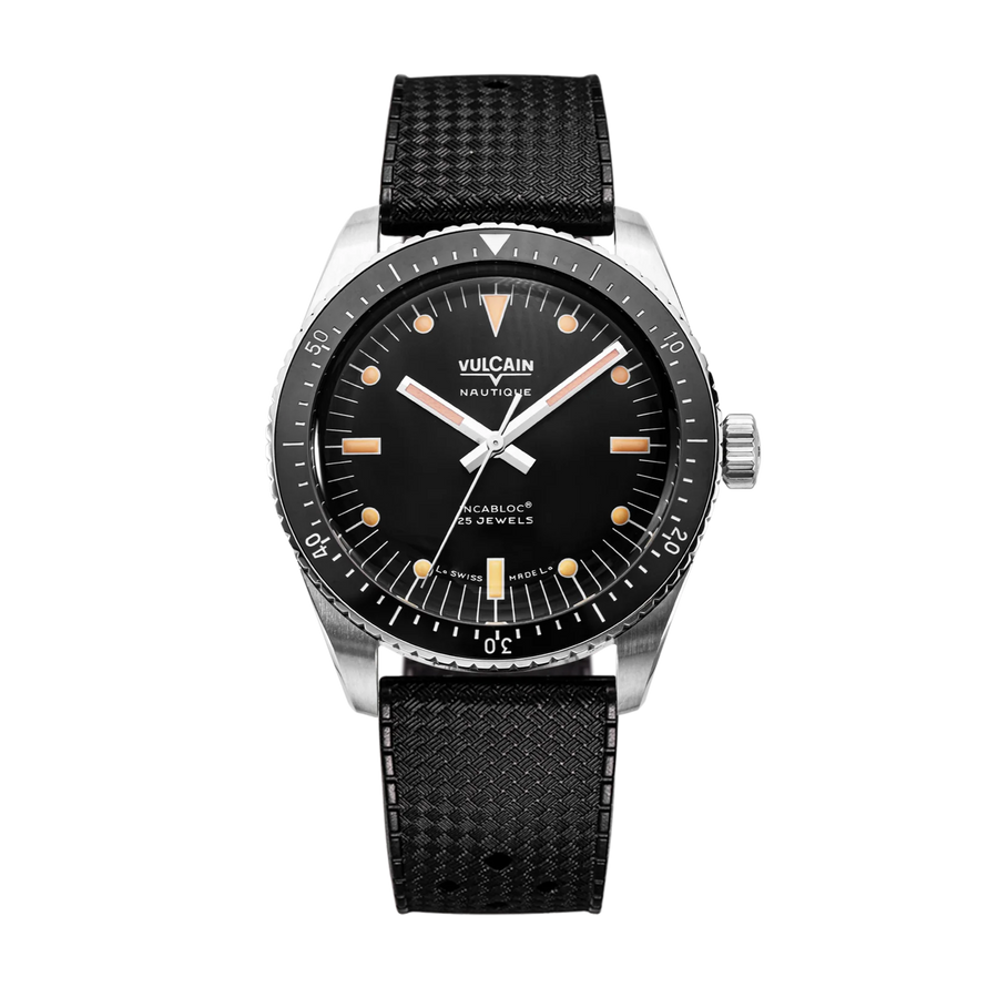 Montre Vulcain - Skindiver Nautique 38mm - Black (metal bracelet + rubber strap included)