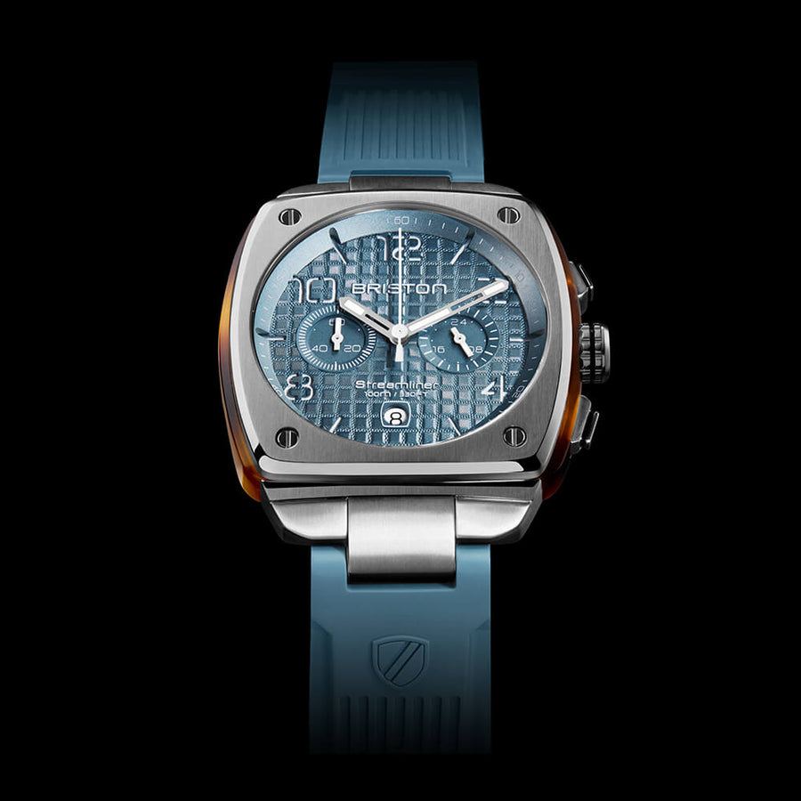 MONTRE BRISTON - STREAMLINER URBAN CHRONO ACIER ET ACÉTATE – BLEU GLACIER