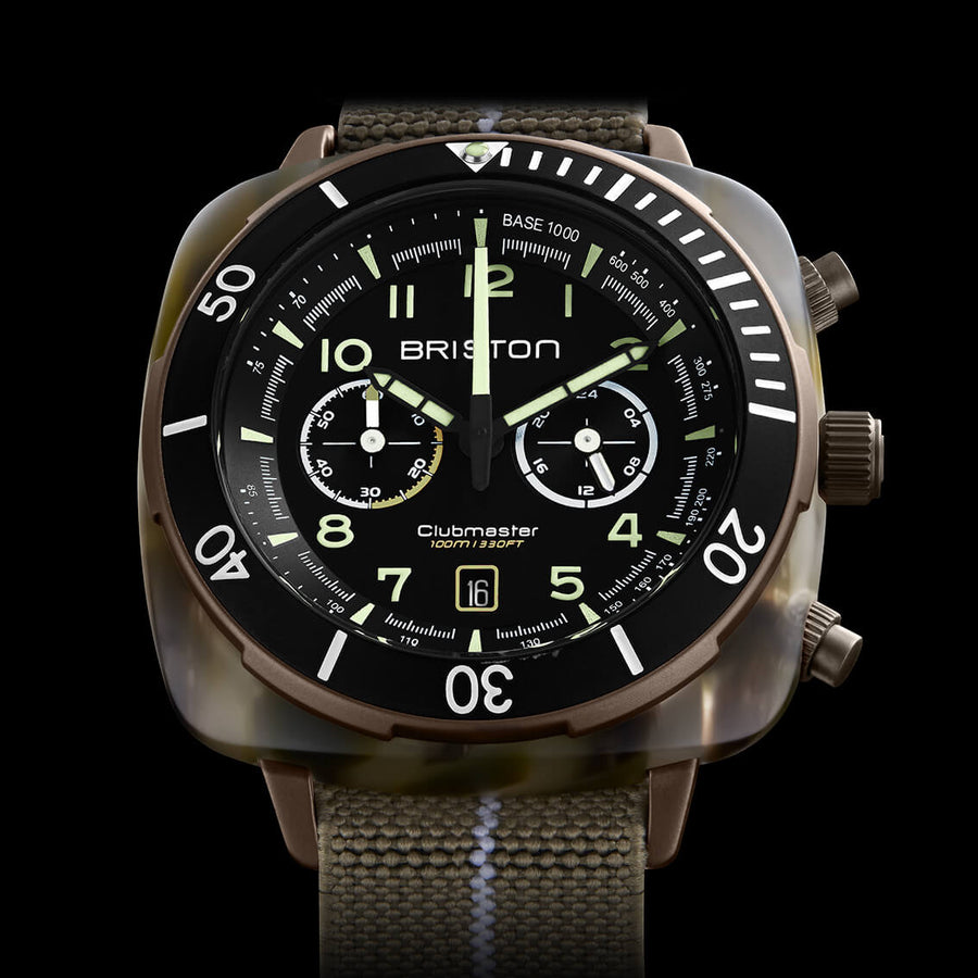 MONTRE BRISTON - CLUBMASTER OUTDOOR ACÉTATE - JUNGLE