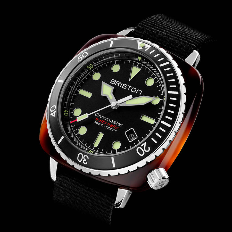 MONTRE BRISTON - CLUBMASTER DIVER PRO ACÉTATE – NOIR