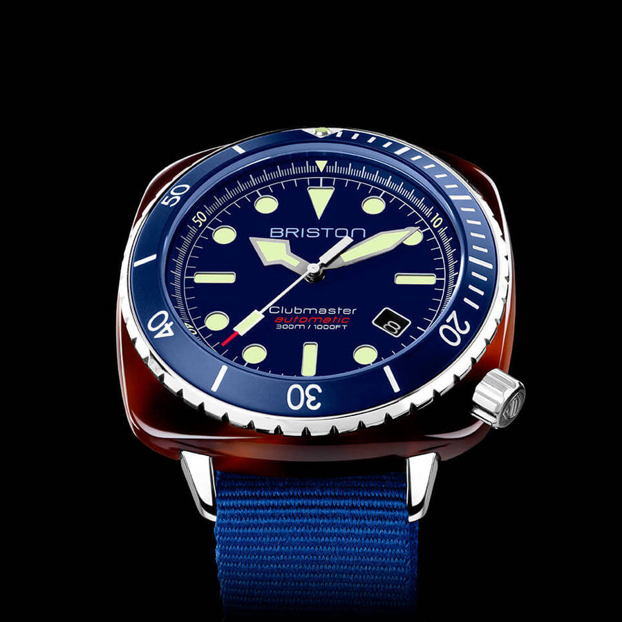 MONTRE BRISTON - CLUBMASTER DIVER PRO ACÉTATE – BLEU MARINE