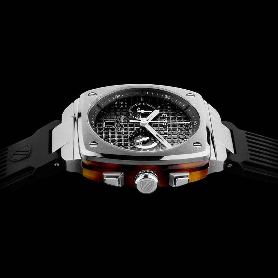 MONTRE BRISTON - STREAMLINER URBAN CHRONO ACIER ET ACÉTATE – NOIR