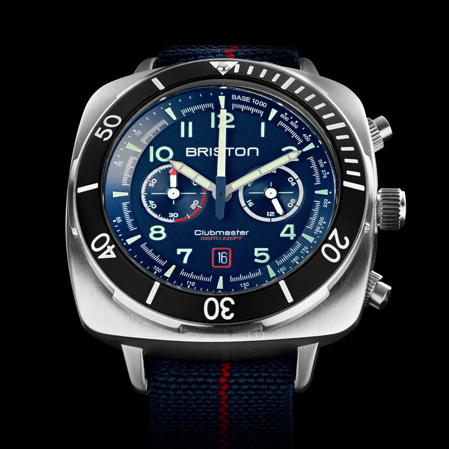 MONTRE BRISTON - CLUBMASTER OUTDOOR ACIER – BLEU