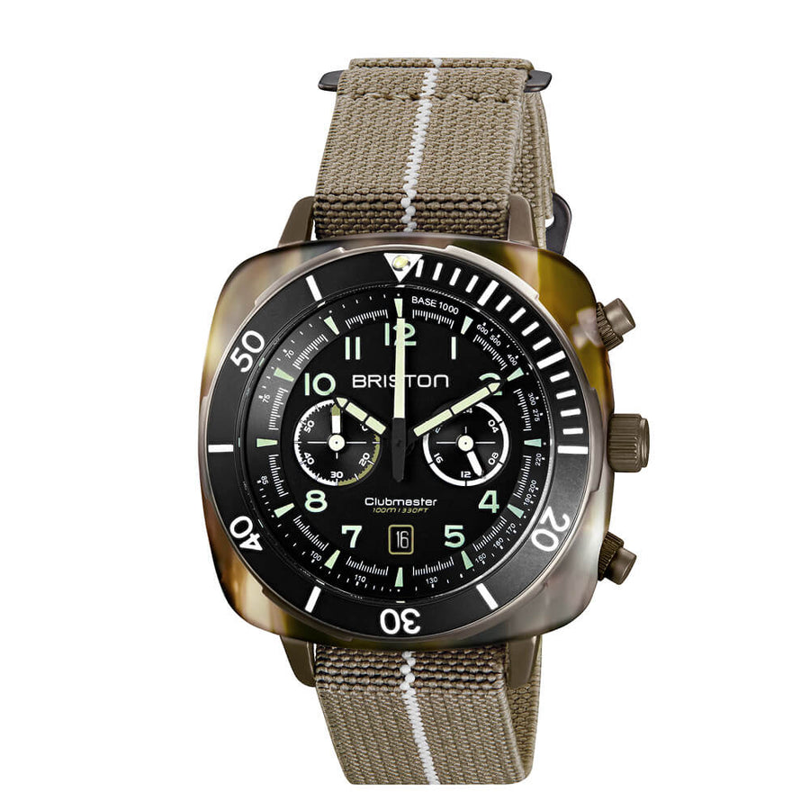 MONTRE BRISTON - CLUBMASTER OUTDOOR ACÉTATE - JUNGLE