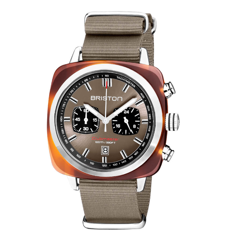 MONTRE BRISTON - CLUBMASTER SPORT ACÉTATE - TAUPE