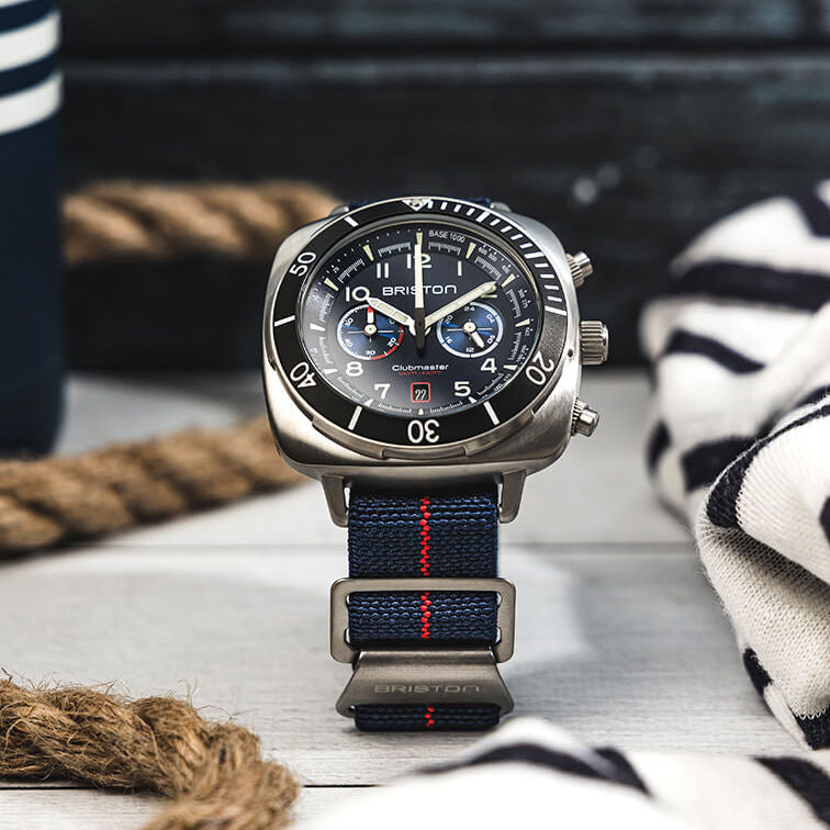 MONTRE BRISTON - CLUBMASTER OUTDOOR ACIER – BLEU