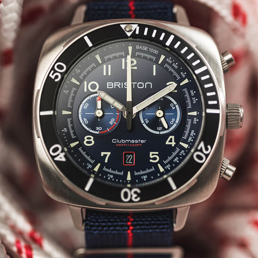 MONTRE BRISTON - CLUBMASTER OUTDOOR ACIER – BLEU