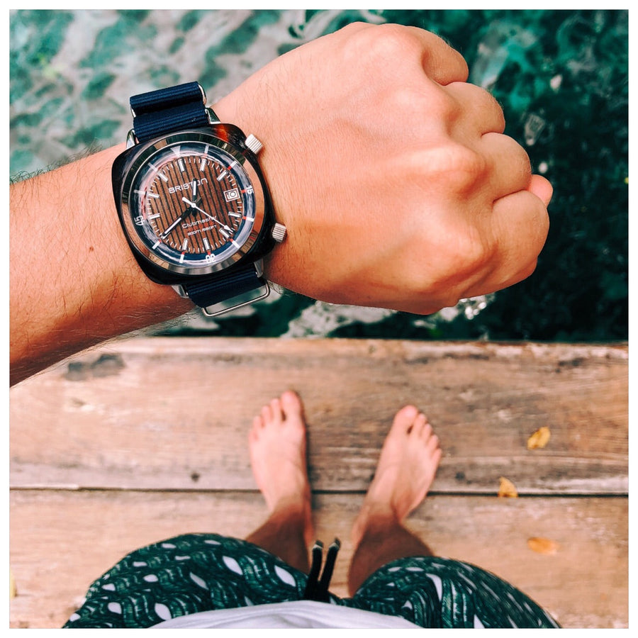 MONTRE BRISTON - CLUBMASTER DIVER YACHTING ACÉTATE – BLEU MARINE