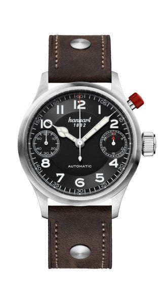 Montre Hanhart 1882 - Pioneer MonoScope Noir, lunette plate