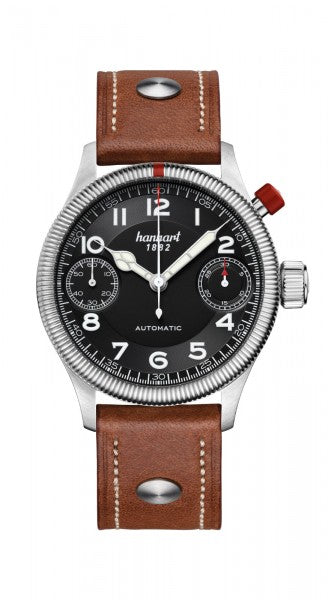 Montre Hanhart 1882 - Pioneer MonoScope Noir, lunette cannelée