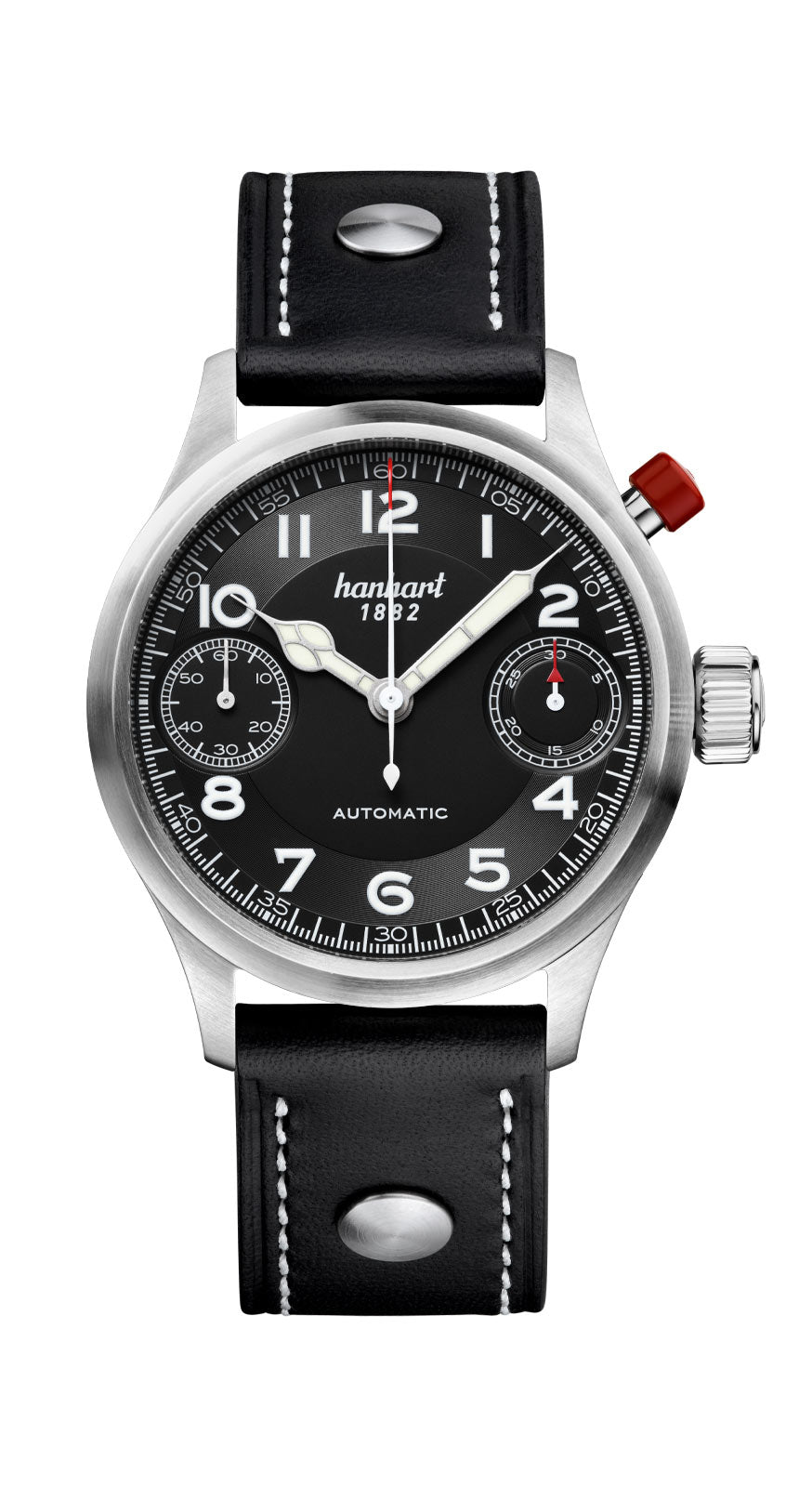 Montre Hanhart 1882 - Pioneer MonoScope Noir, lunette plate