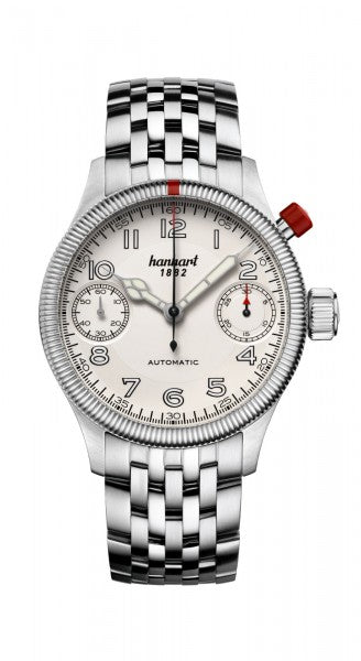 Montre Hanhart 1882 - Pioneer MonoScope Argent, lunette cannelée
