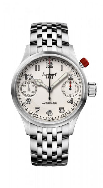 Montre Hanhart 1882 - Pioneer MonoScope Argent, lunette lisse