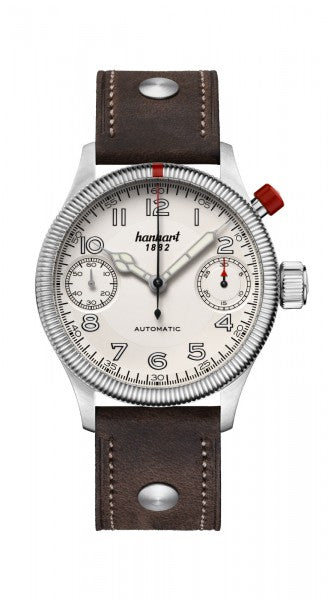 Montre Hanhart 1882 - Pioneer MonoScope Argent, lunette cannelée