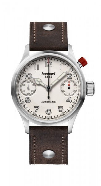 Montre Hanhart 1882 - Pioneer MonoScope Argent, lunette lisse