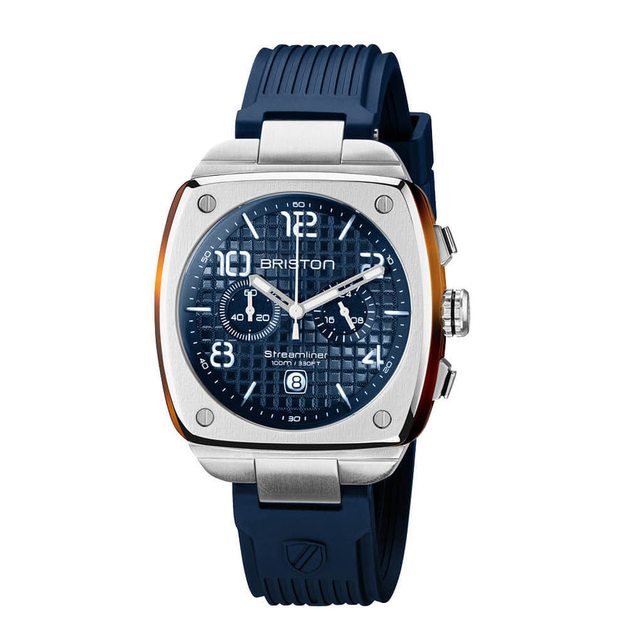 MONTRE BRISTON - STREAMLINER URBAN CHRONO ACIER ET ACÉTATE – BLEU