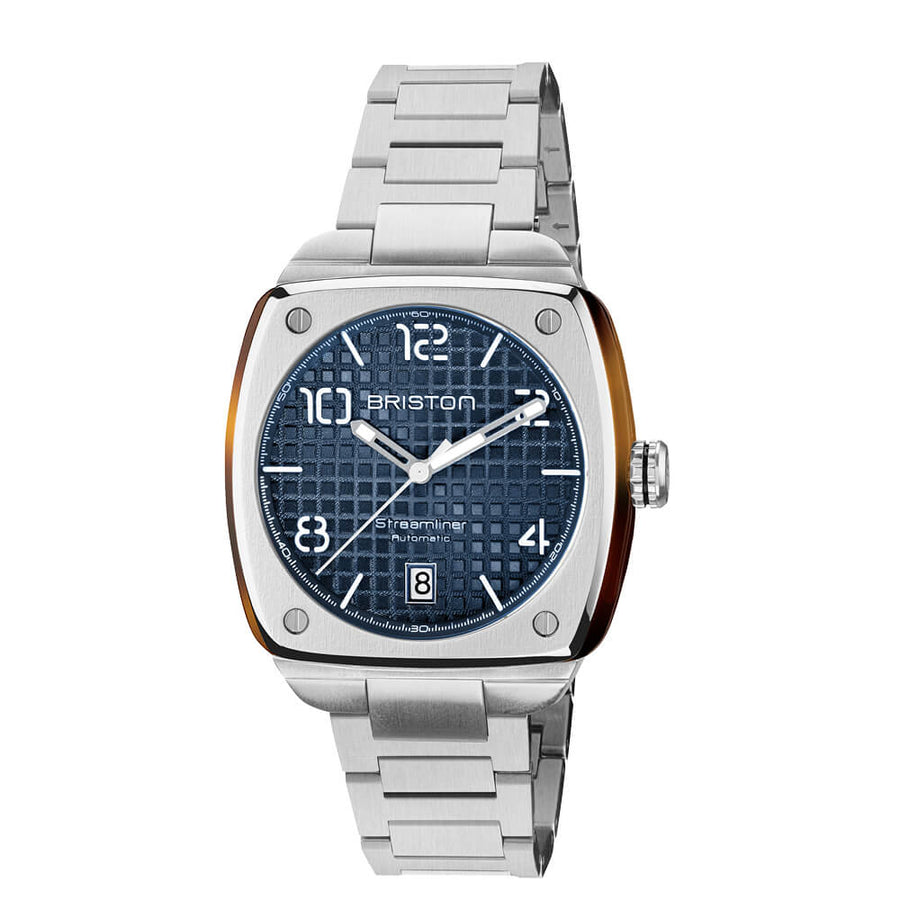 MONTRE BRISTON - STREAMLINER URBAN AUTOMATIQUE ACIER ET ACÉTATE – BLEU