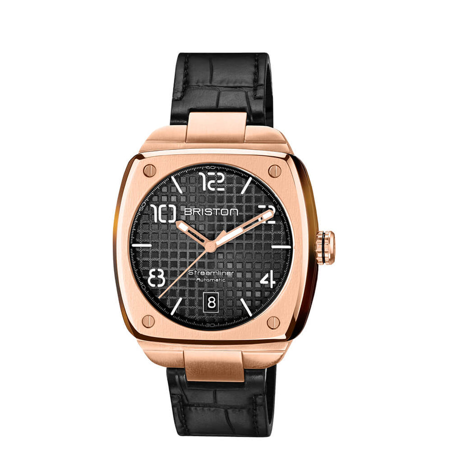 MONTRE BRISTON - STREAMLINER URBAN AUTO GOLD ET ACÉTATE – NOIR