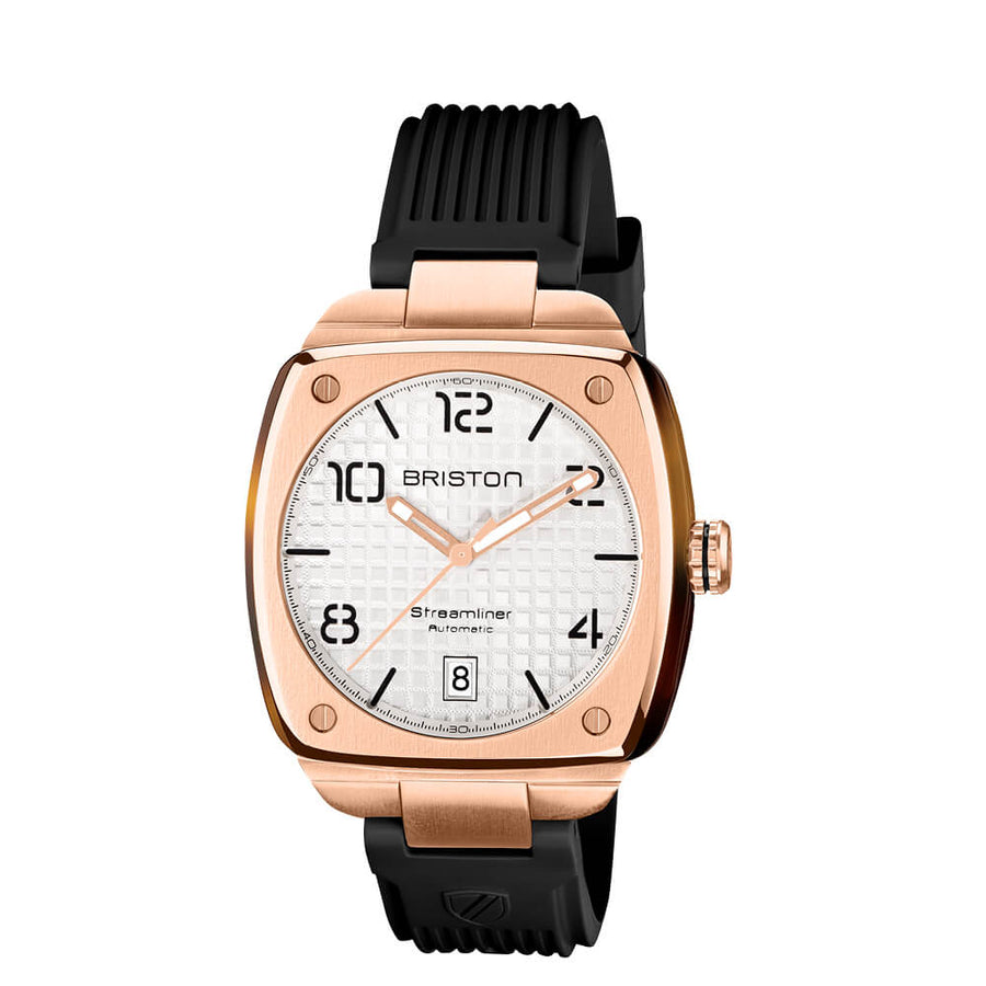 MONTRE BRISTON - STREAMLINER URBAN AUTO GOLD ET ACÉTATE – BLANC