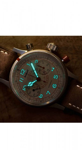 Montre Hanhart 1882 - Pioneer TachyTele couture écrue