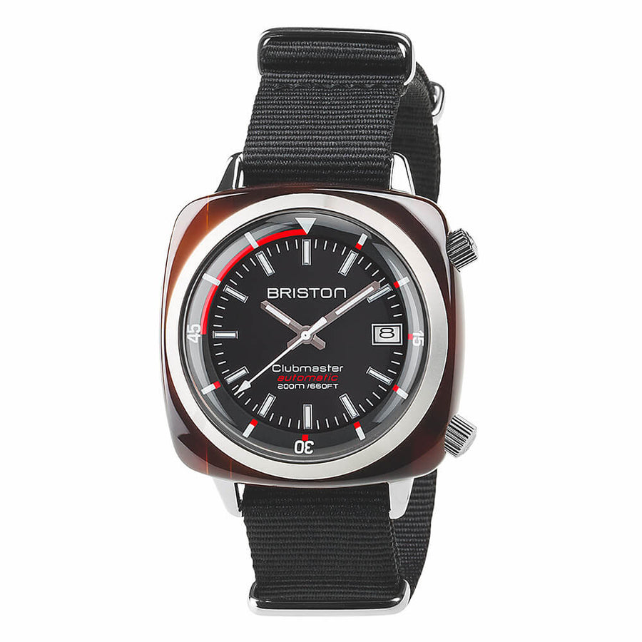 MONTRE BRISTON - CLUBMASTER DIVER GMT ACÉTATE – NOIR