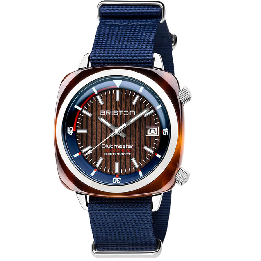 MONTRE BRISTON - CLUBMASTER DIVER YACHTING ACÉTATE – BLEU MARINE