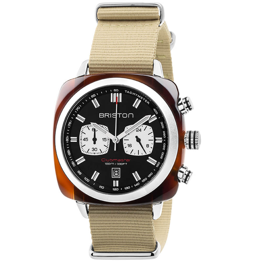 MONTRE BRISTON - CLUBMASTER SPORT ACÉTATE - NOIR