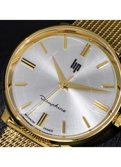 Montre Lip - Dauphine 29mm maille milanaise dorée