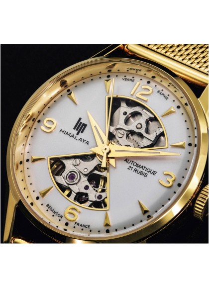 Montre Lip - Himalaya 33mm sablier maille milanaise dorée