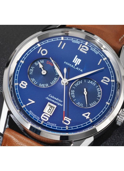 Montre Lip - Himalaya 40mm calendrier cadran bleu