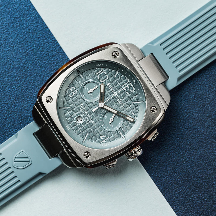 MONTRE BRISTON - STREAMLINER URBAN CHRONO ACIER ET ACÉTATE – BLEU GLACIER