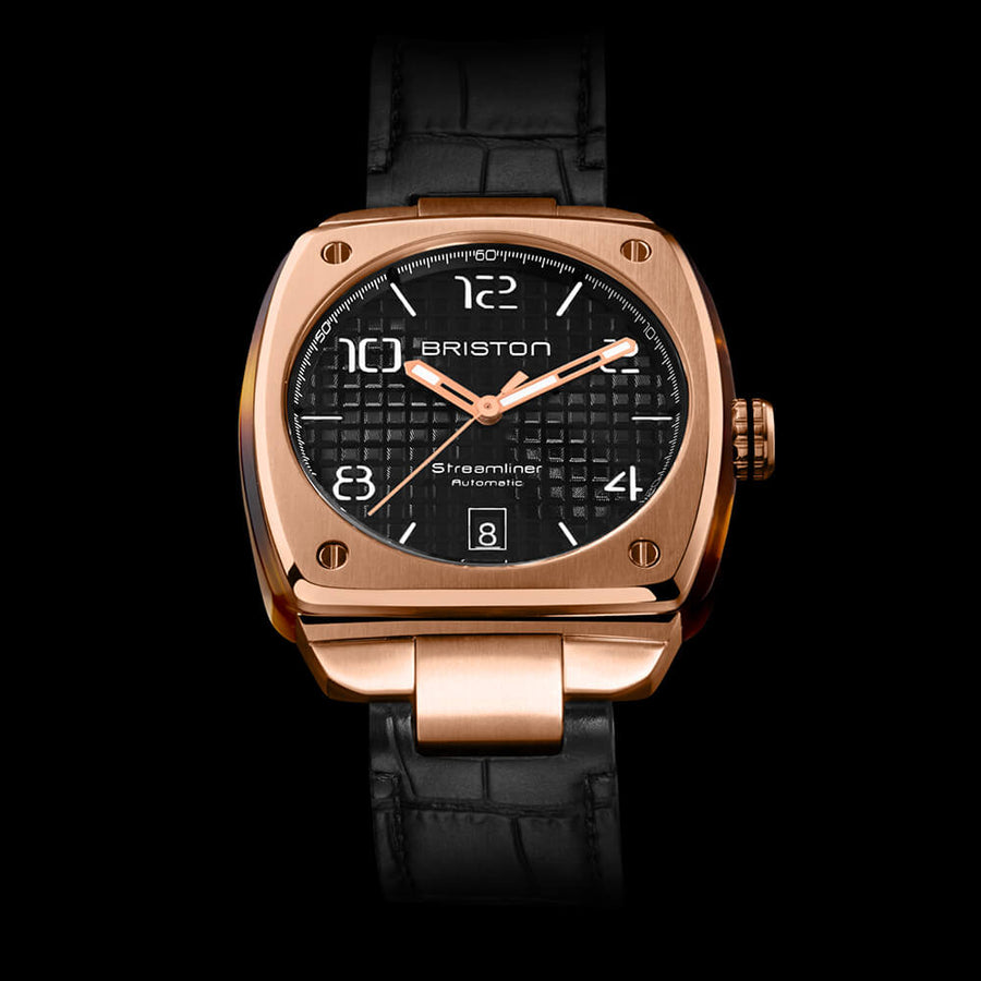 MONTRE BRISTON - STREAMLINER URBAN AUTO GOLD ET ACÉTATE – NOIR