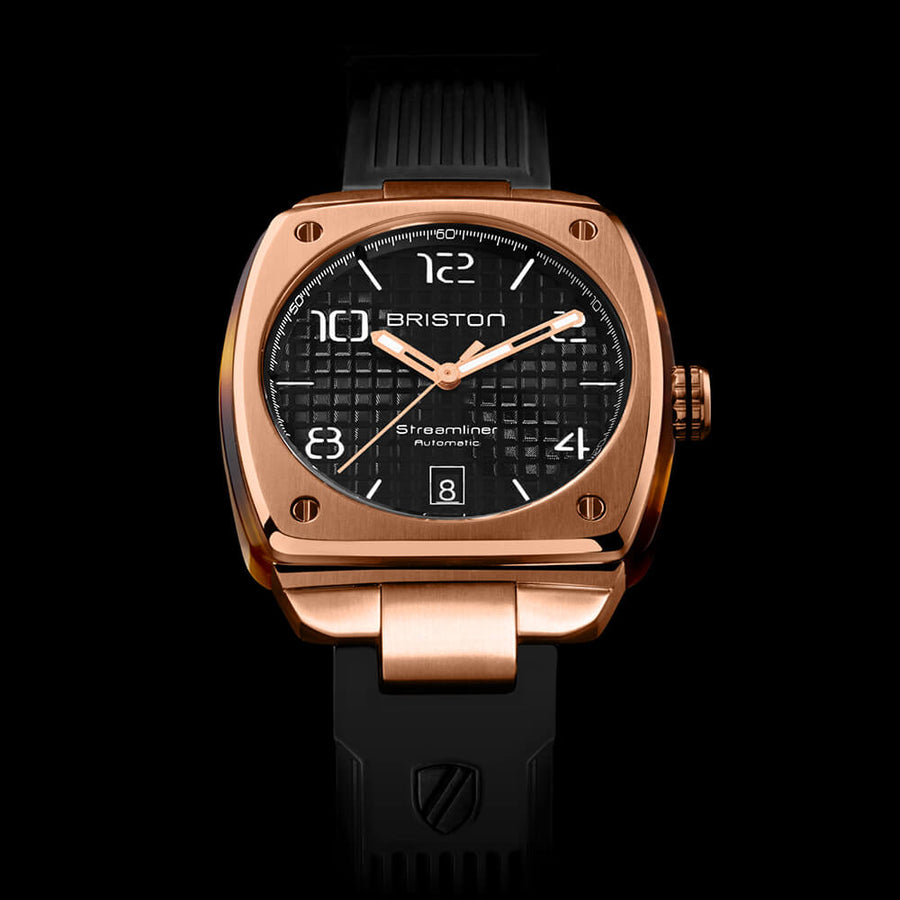 MONTRE BRISTON - STREAMLINER URBAN AUTO GOLD ET ACÉTATE – NOIR