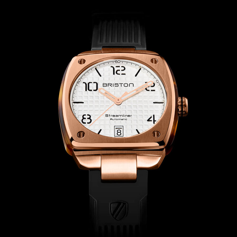 MONTRE BRISTON - STREAMLINER URBAN AUTO GOLD ET ACÉTATE – BLANC