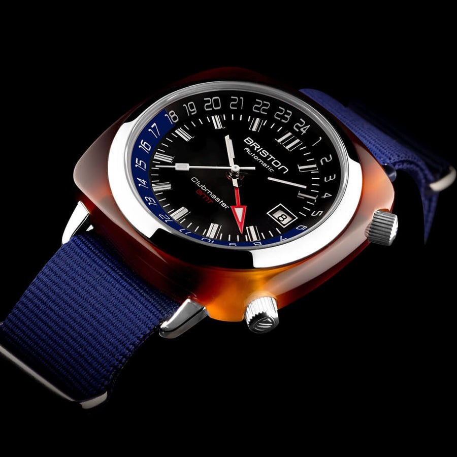 MONTRE BRISTON - CLUBMASTER TRAVELER GMT ACÉTATE – BLEU