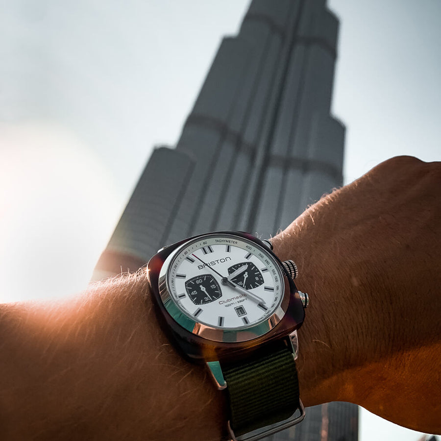 MONTRE BRISTON - CLUBMASTER SPORT ACÉTATE - BLANC