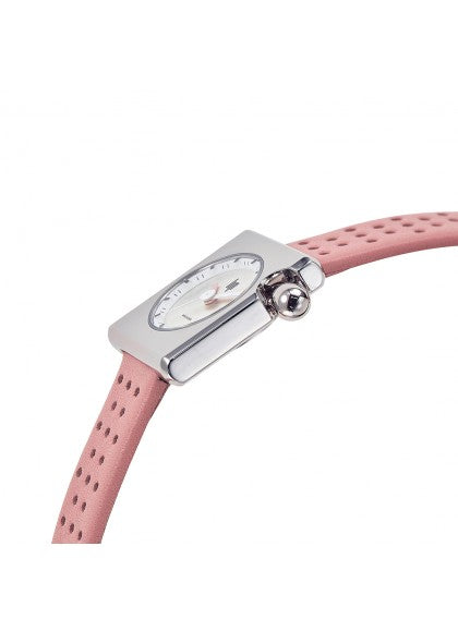 Montre Lip - Mach 2000 mini square bracelet cuir rose