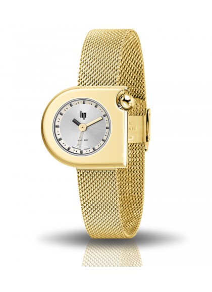 Montre Lip - Mach 2000 mini maille milanaise dorée