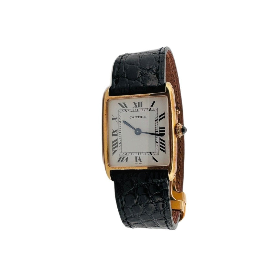 Montre CARTIER TANK arrondie en or jaune