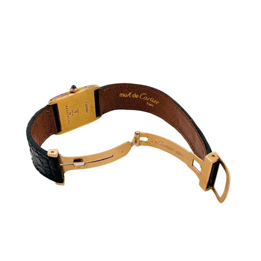 Montre CARTIER TANK arrondie en or jaune