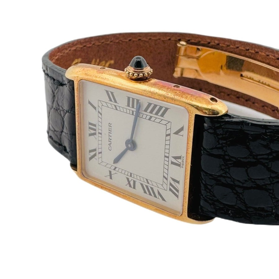Montre CARTIER TANK arrondie en or jaune